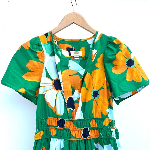 Anthropologie The Somerset Maxi Dress Cotton Pockets Long Green Floral XXS - Picture 5 of 10